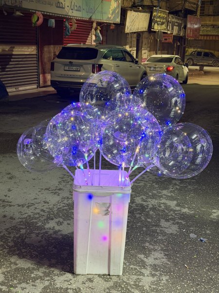 بالون مضيء بطارية شفاف